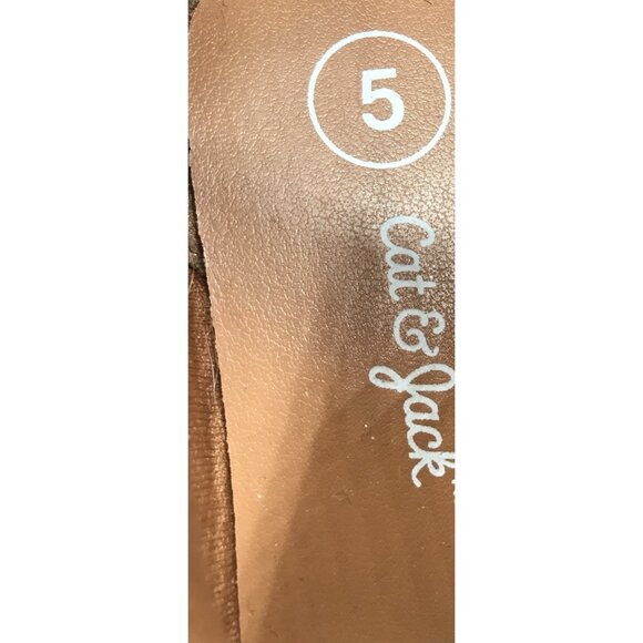 Cat & Jack Boots Girls Toddler Size 5 Penelope Zipper Cognac Tan Faux Suede - Picture 9 of 11